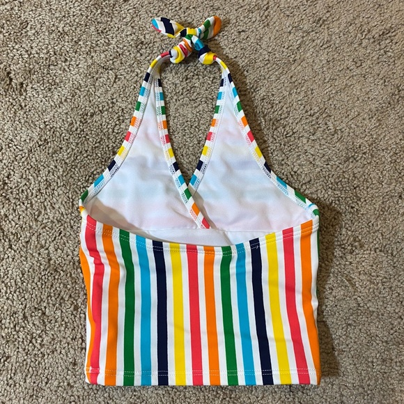 Hanna Andersson Rainbow Striped Tankini Swimsuit Top - Picture 2 of 3